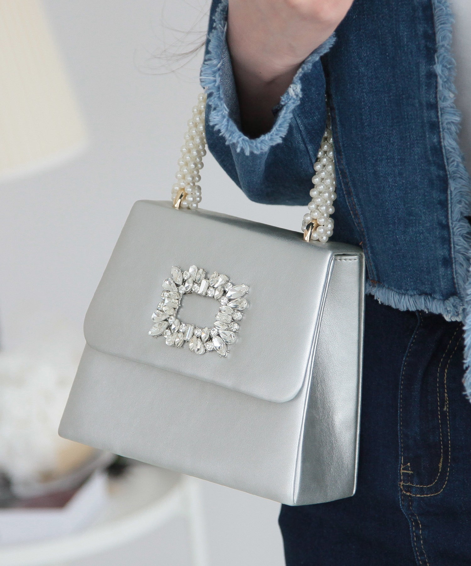 ジュリアブティック JULIA BOUTIQUE 2wayビジュー付きバッグ 24103 （Silver） シルバー