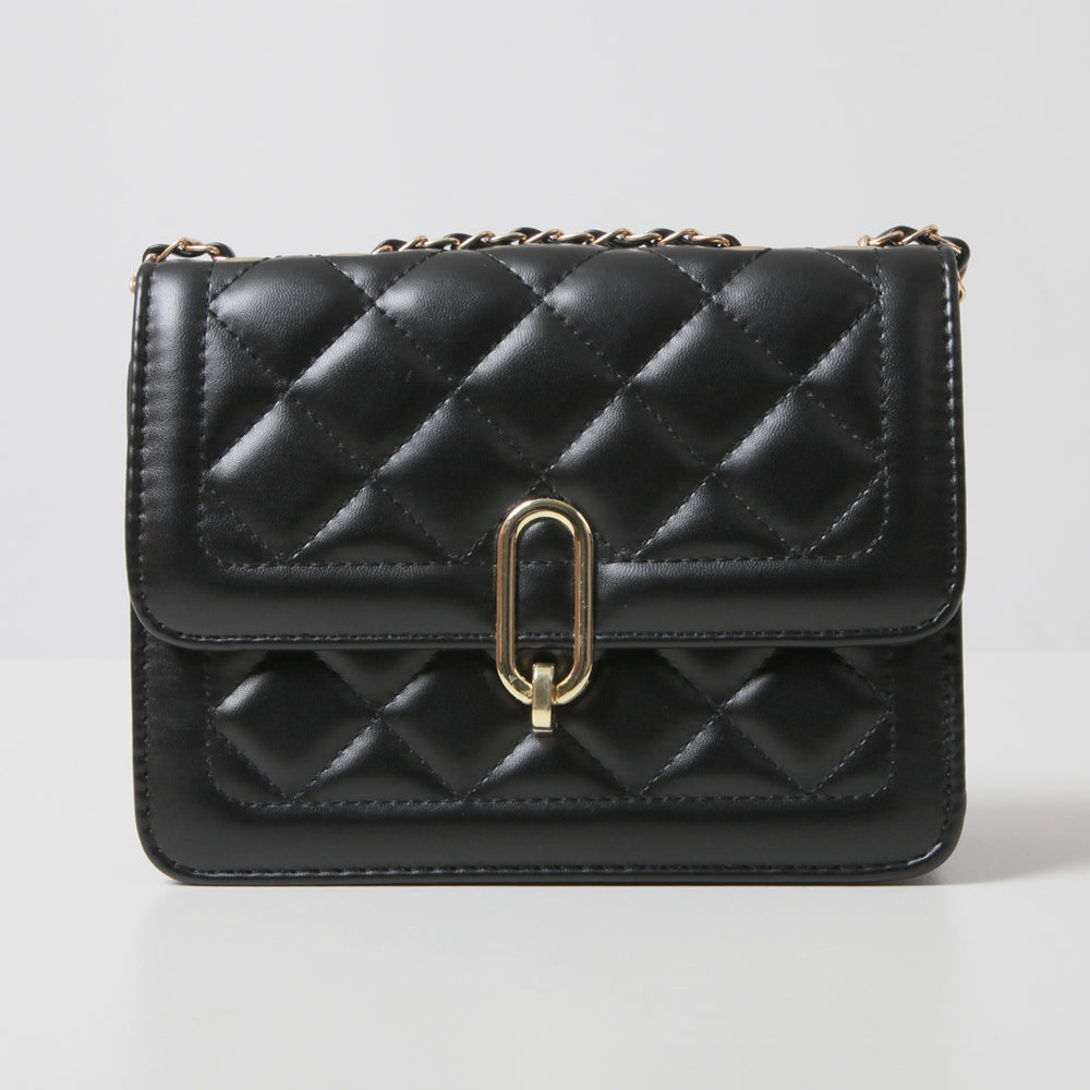 JULIA BOUTIQUE Quilted Chain Bag [24640 Women's Bag Handbag Shoulder Bag black black white White ]