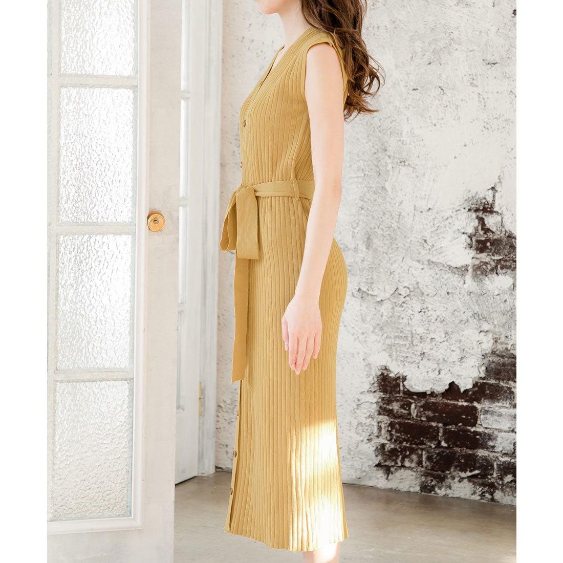 ジュリアブティック JULIA BOUTIQUE フロントボタンフレンチスリーブニットワンピース/510695