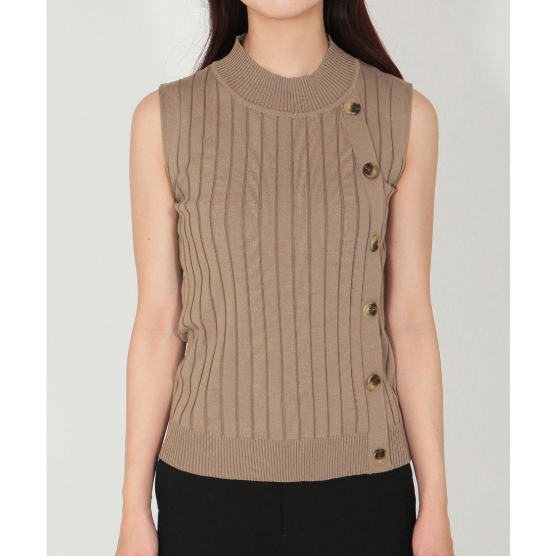 ジュリアブティック JULIA BOUTIQUE サイドボタンノースリーブニットトップス/21129