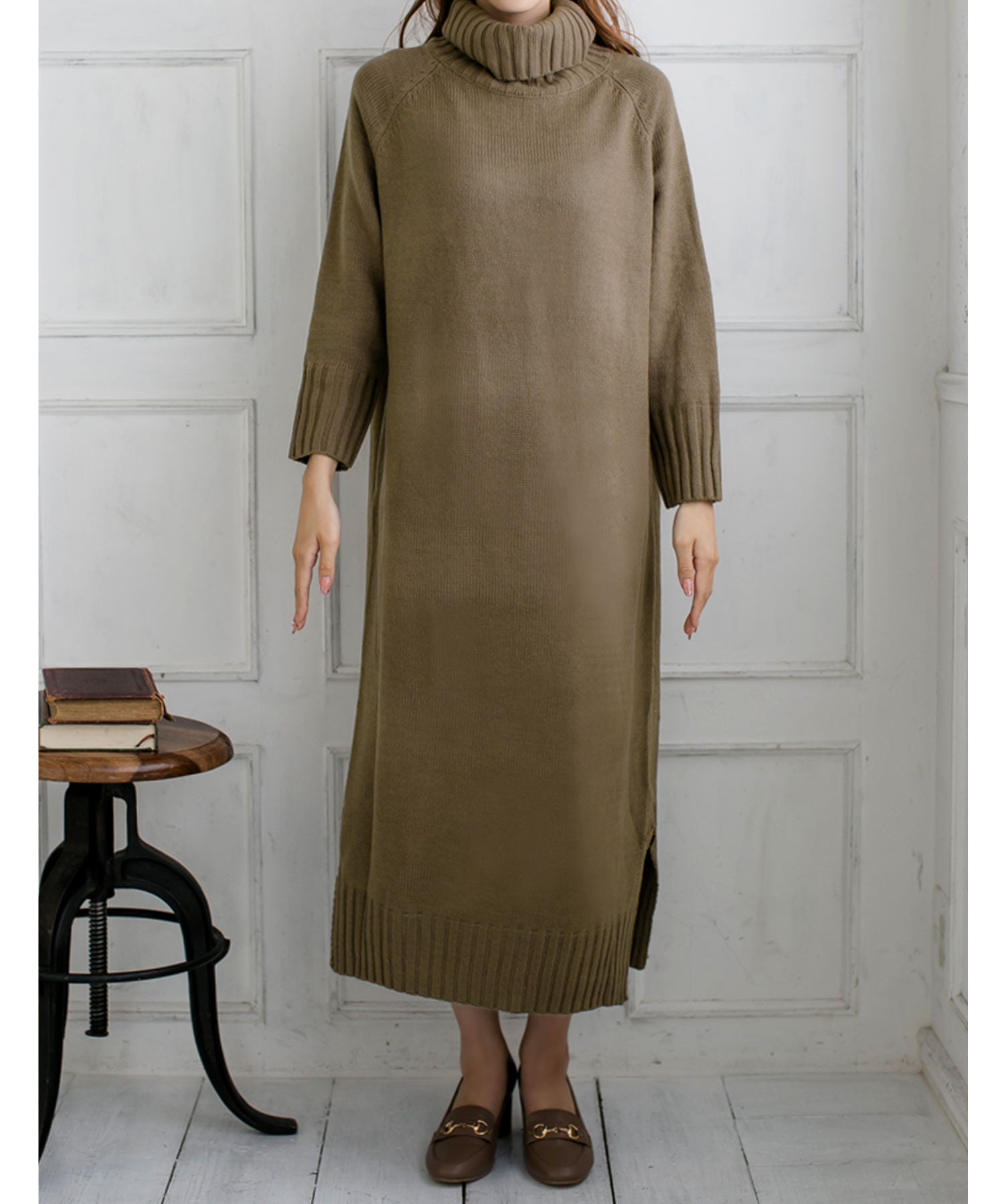 ジュリアブティック JULIA BOUTIQUE タートルネックロングニットワンピース/510495 （Gray） グレー