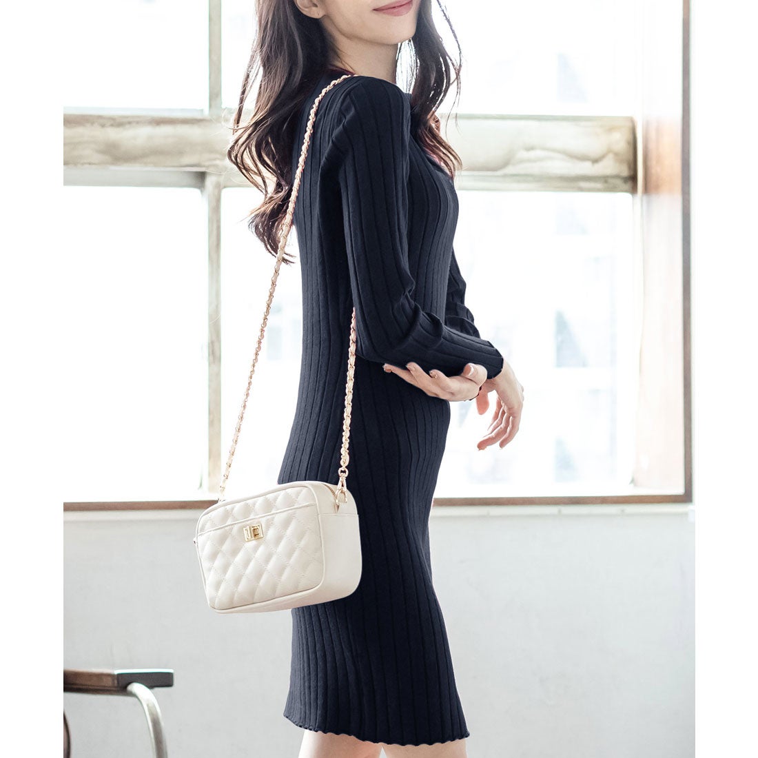 ジュリアブティック JULIA BOUTIQUE Vネックタイトミニワンピース/21530 （Black） ブラック