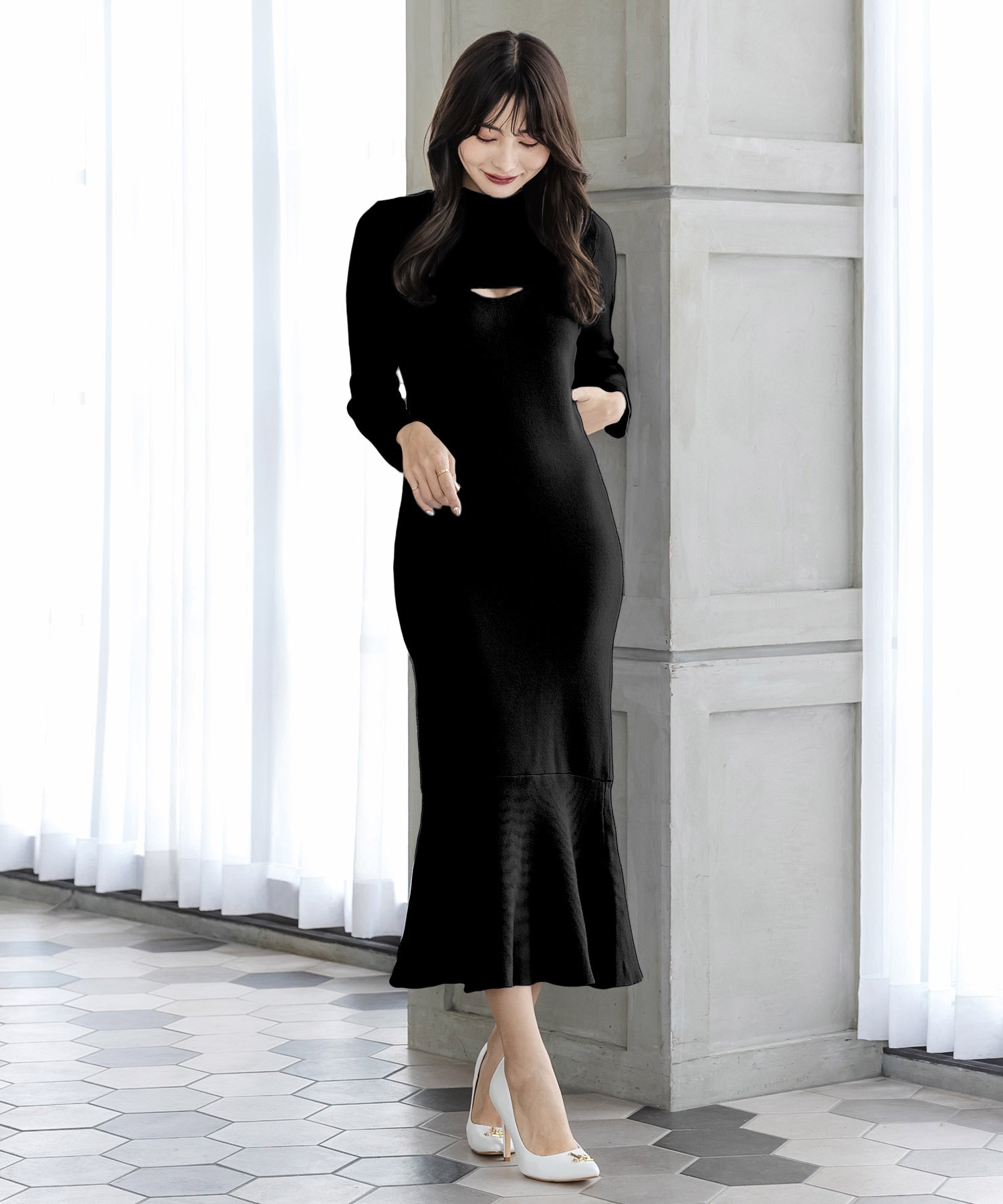 JULIA BOUTIQUE 2-piece set: cropped top x mermaid knit dress/22639
