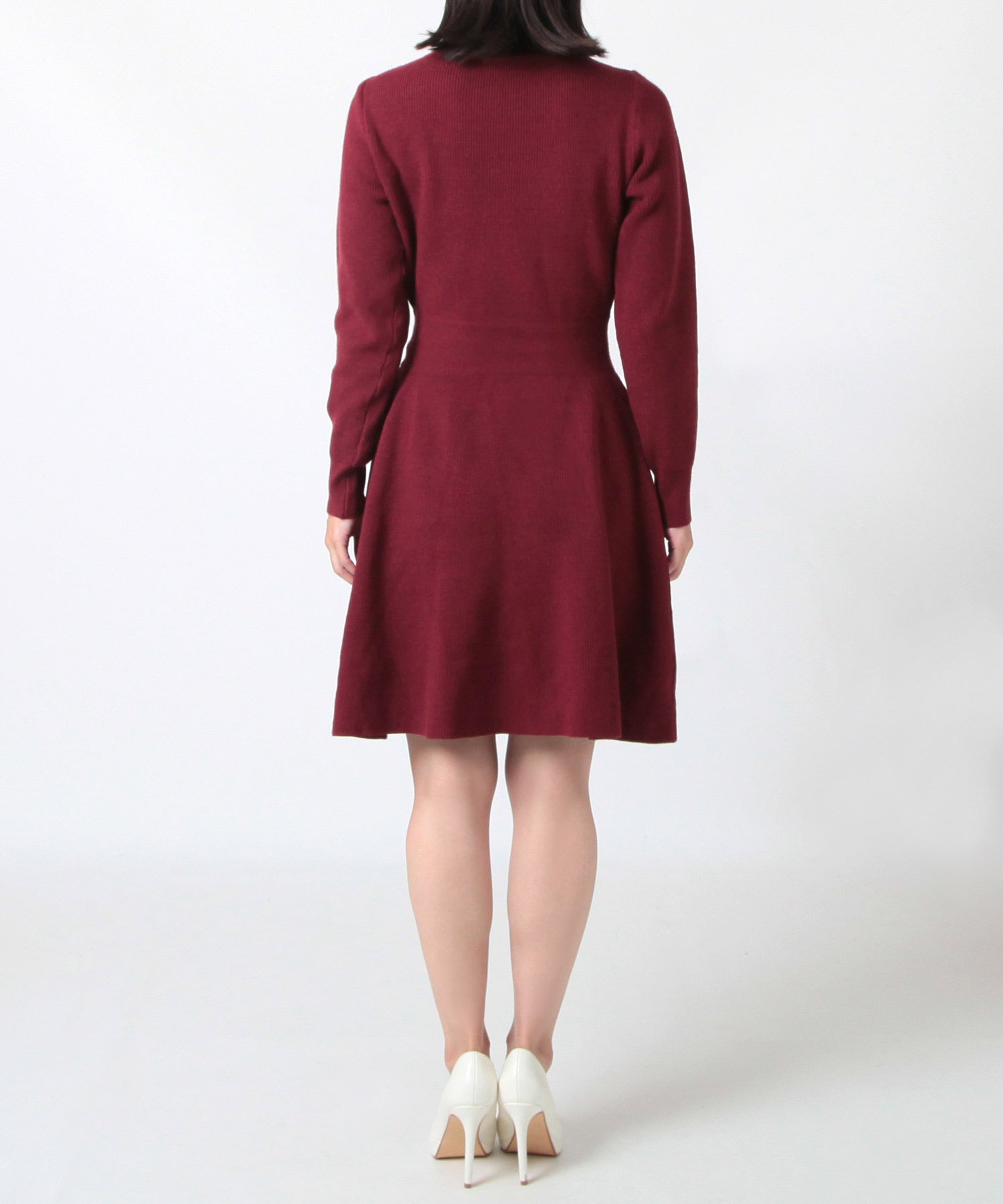 JULIA BOUTIQUE Turtleneck flare knit mini dress / 23567