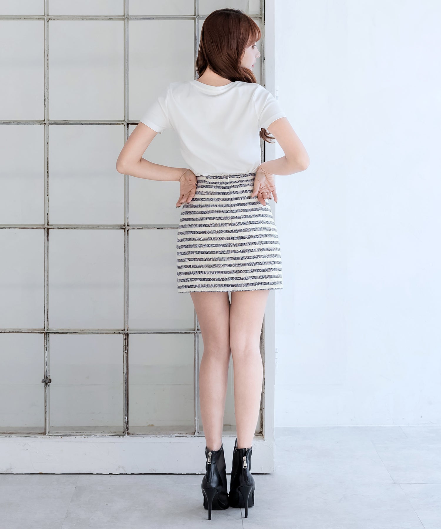 JULIA BOUTIQUE Border Tweed Mini Skirt 24045