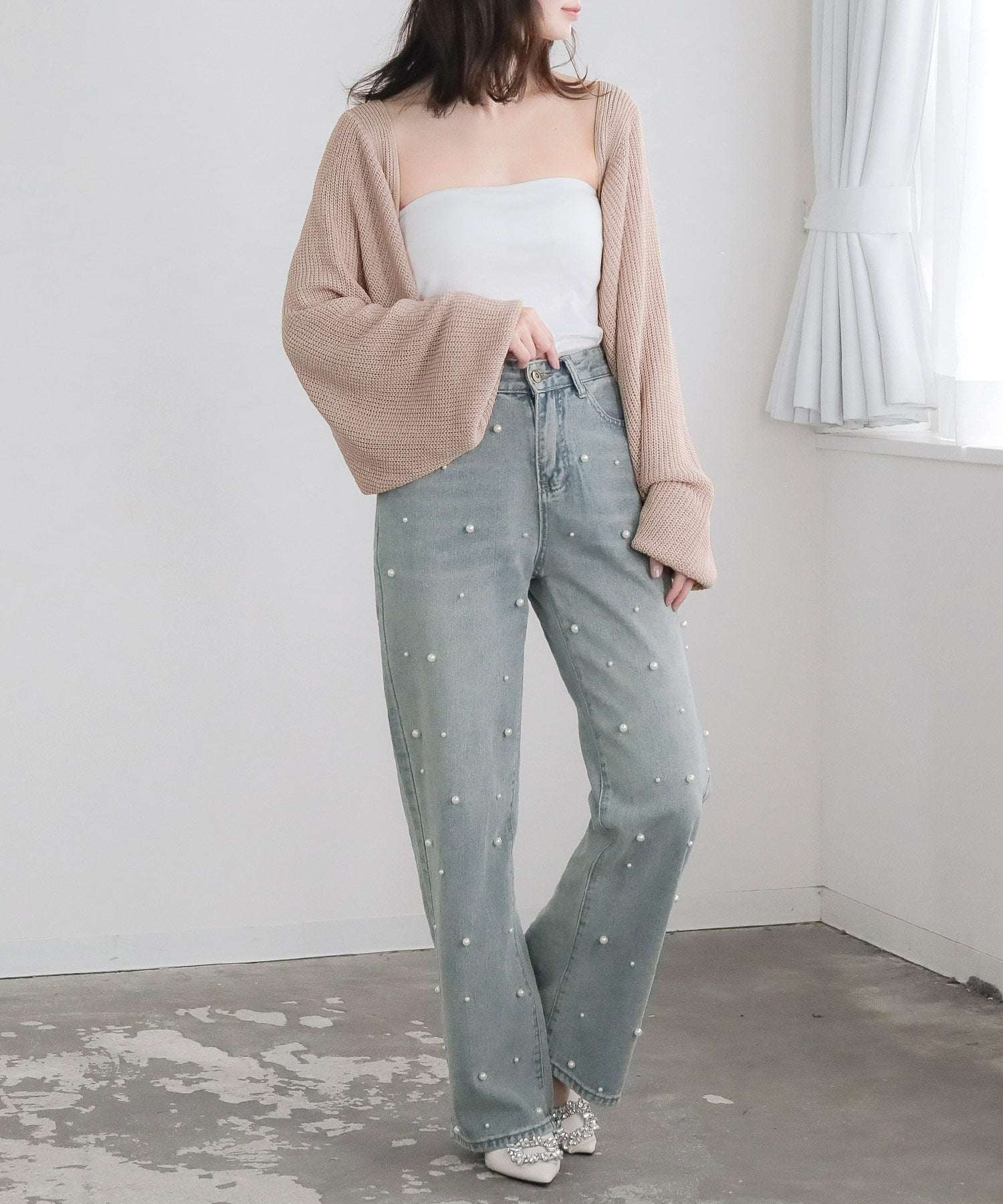 JULIA BOUTIQUE Short-Length Bolero Knit Cardigan / 24024