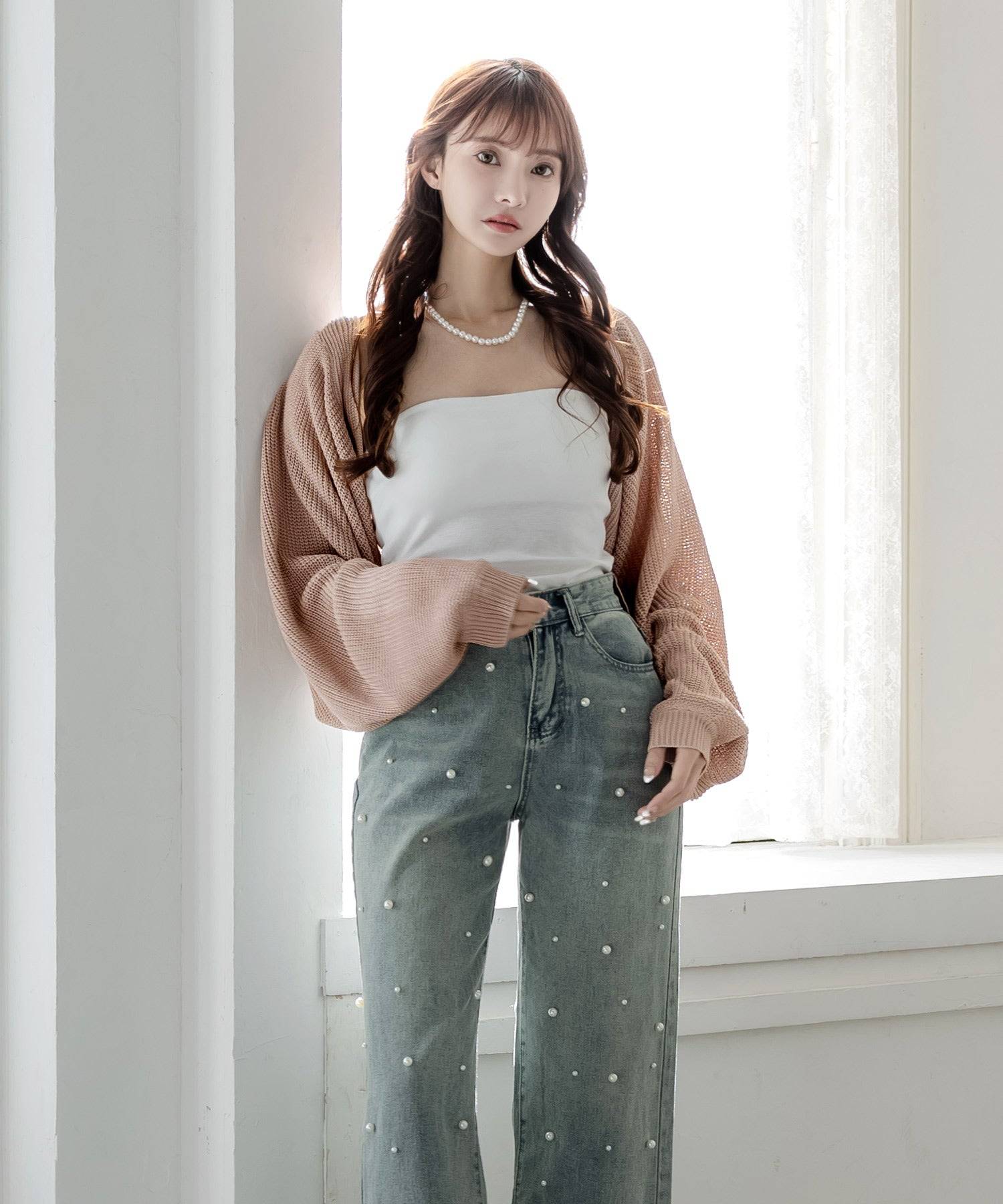 JULIA BOUTIQUE Short-Length Bolero Knit Cardigan / 24024