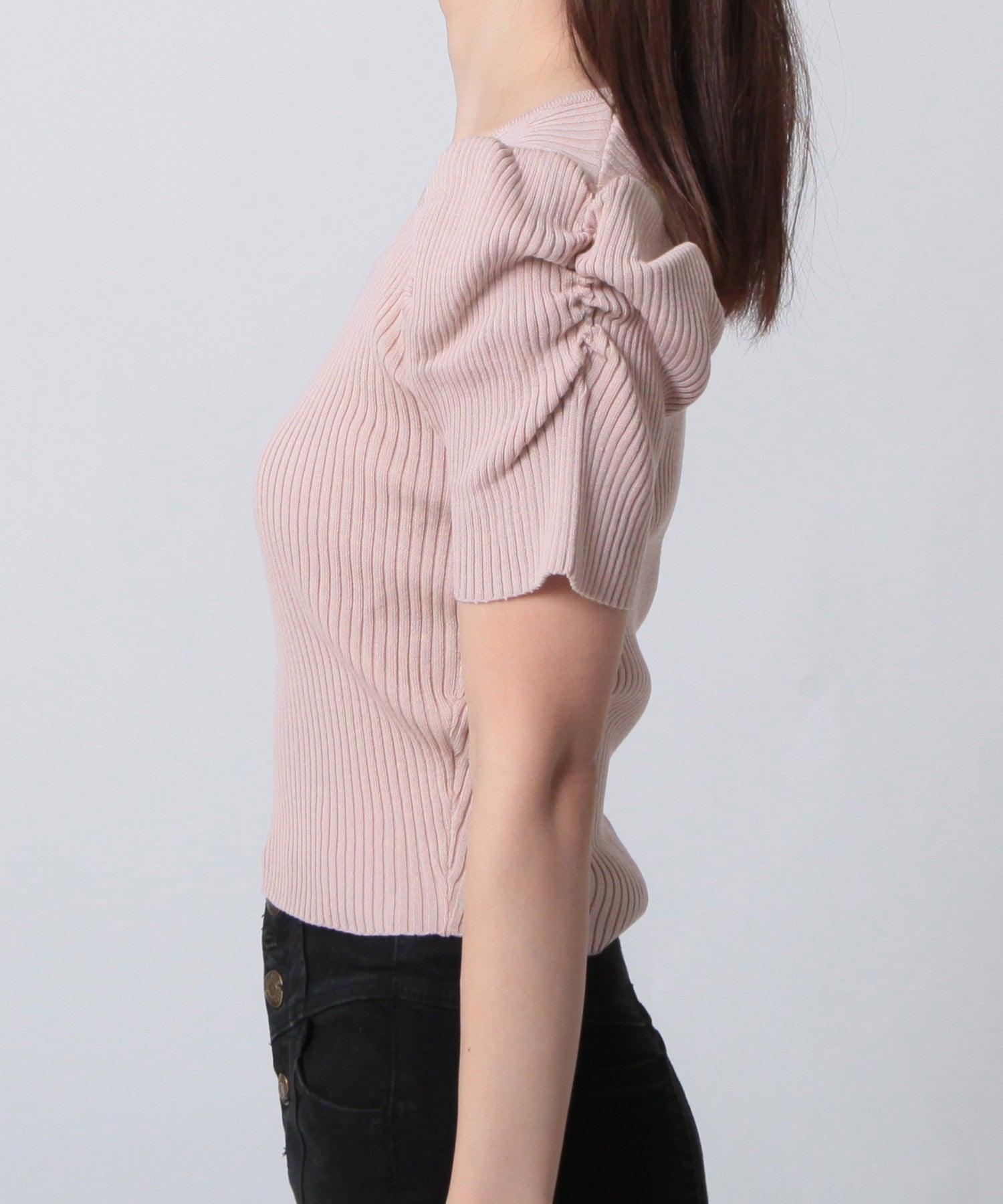 JULIA BOUTIQUE Square Neck Power Shoulder Knit Top / 24015