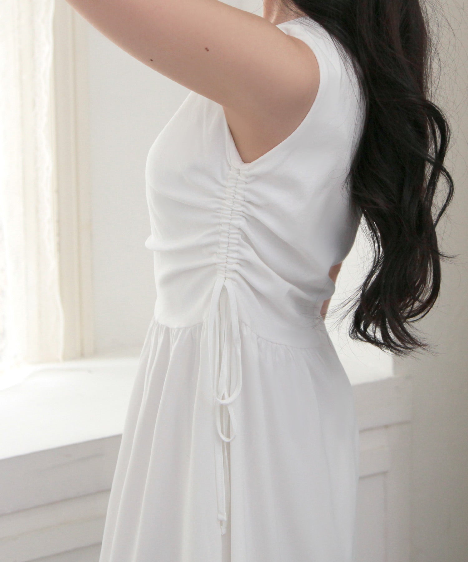 JULIA BOUTIQUE Drawstring Gathered Flare One-Piece Dress / 24054
