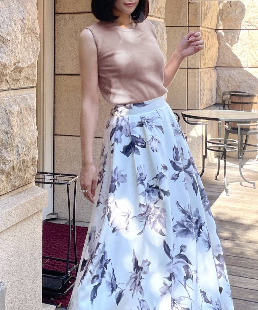 ジュリアブティック JULIA BOUTIQUE Uネック・パーソナルカラーニットトップス [24517 ノースリーブ ミドル 無地 Uネック レディース ブラック 黒 グレー ピンク ホワイト 白 ]