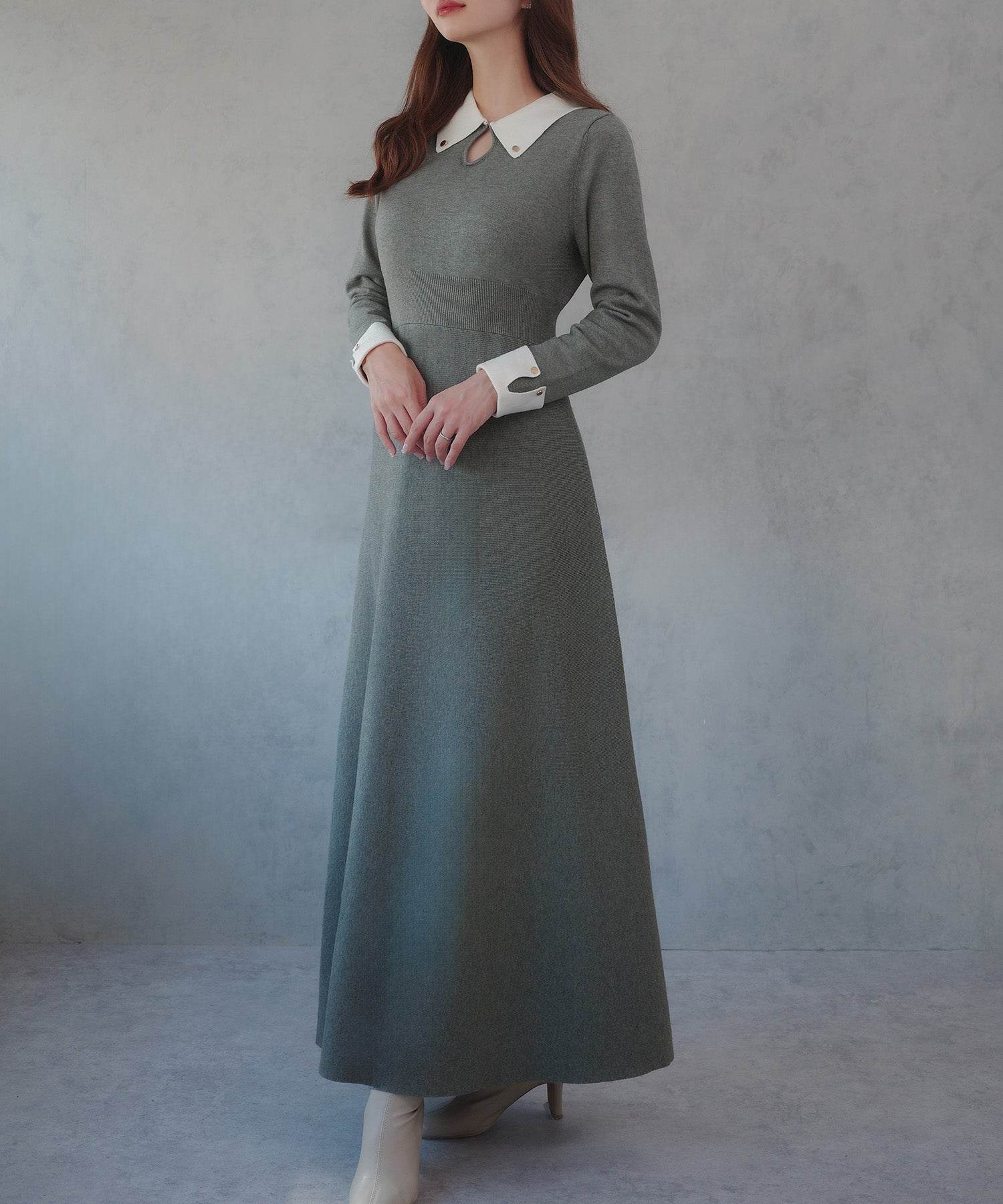 semi flare dress Half Sleeve V-neck Fit & Flare Midi Dress main image 1