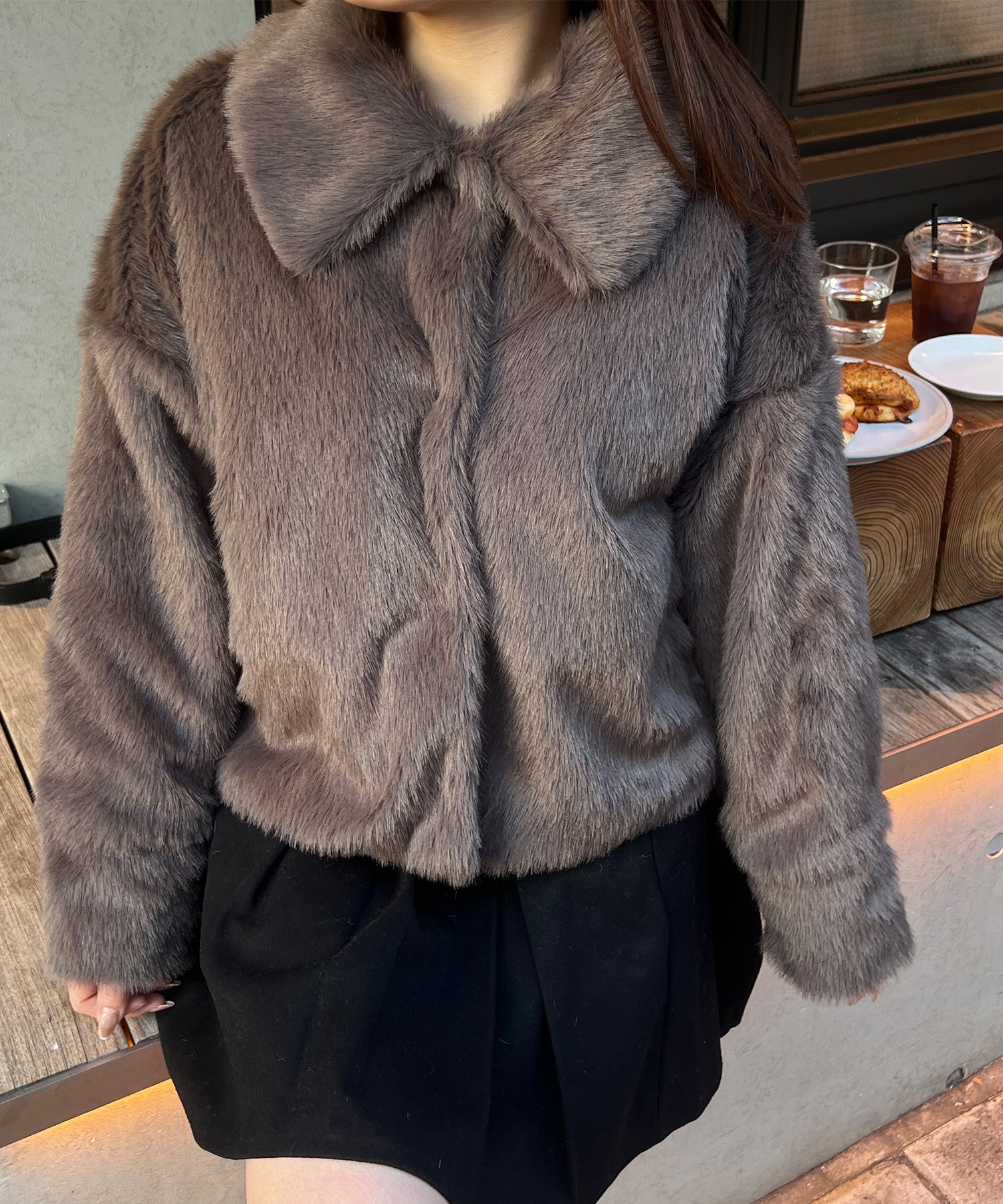 ジュノア JUNOAH ファーショートコート