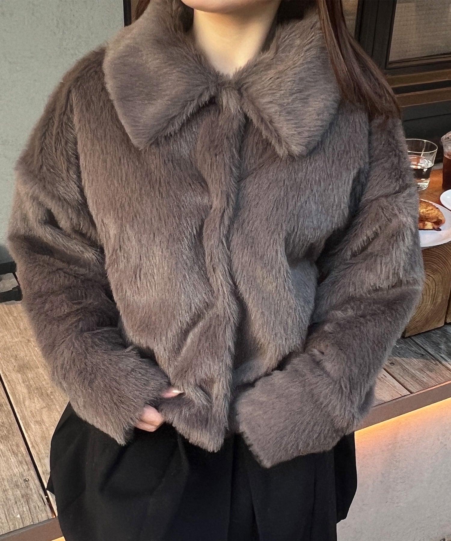 ジュノア JUNOAH ファーショートコート