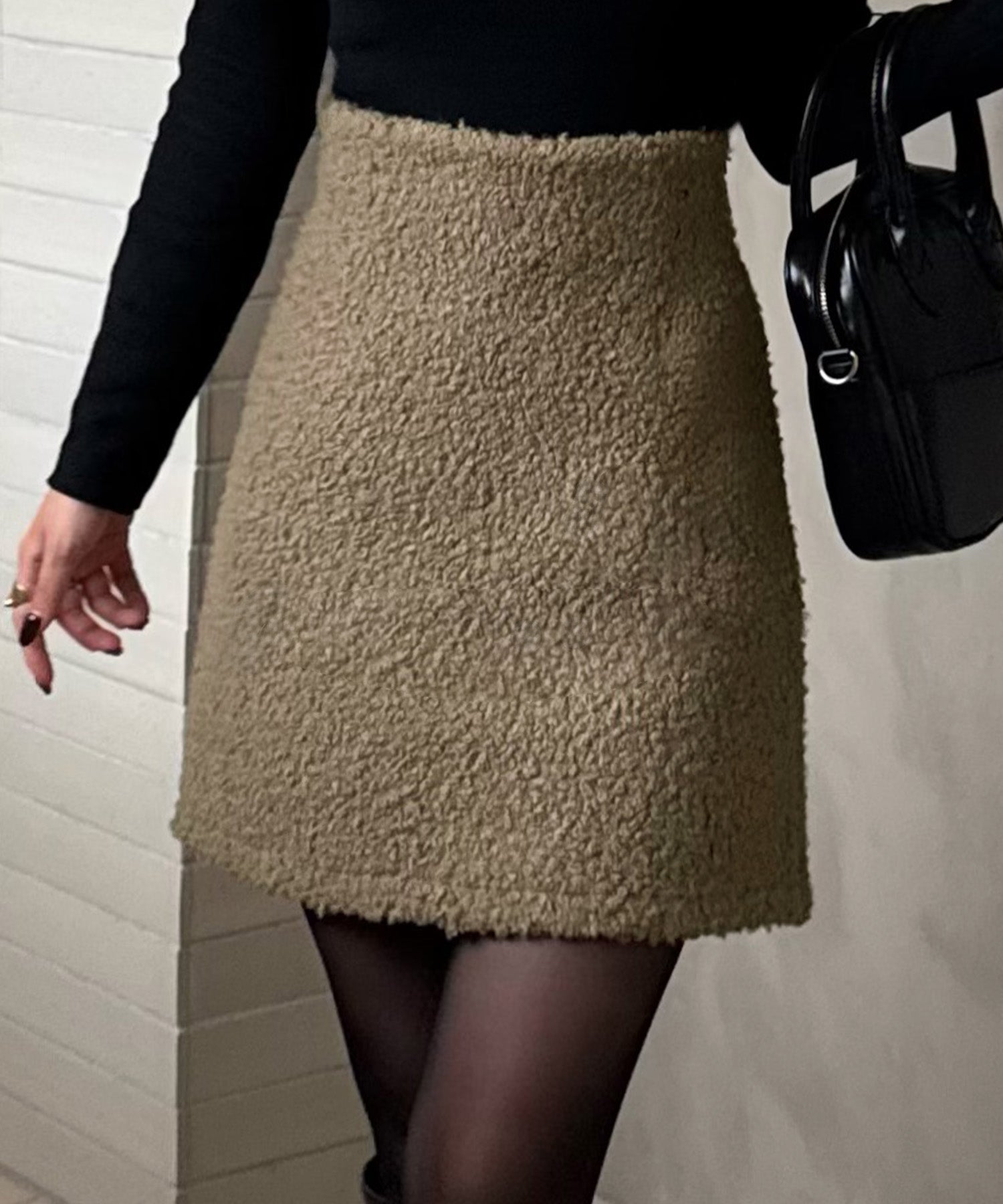 ジュノア JUNOAH ループツイードミニスカート （ダークベージュ） ダークベージュ