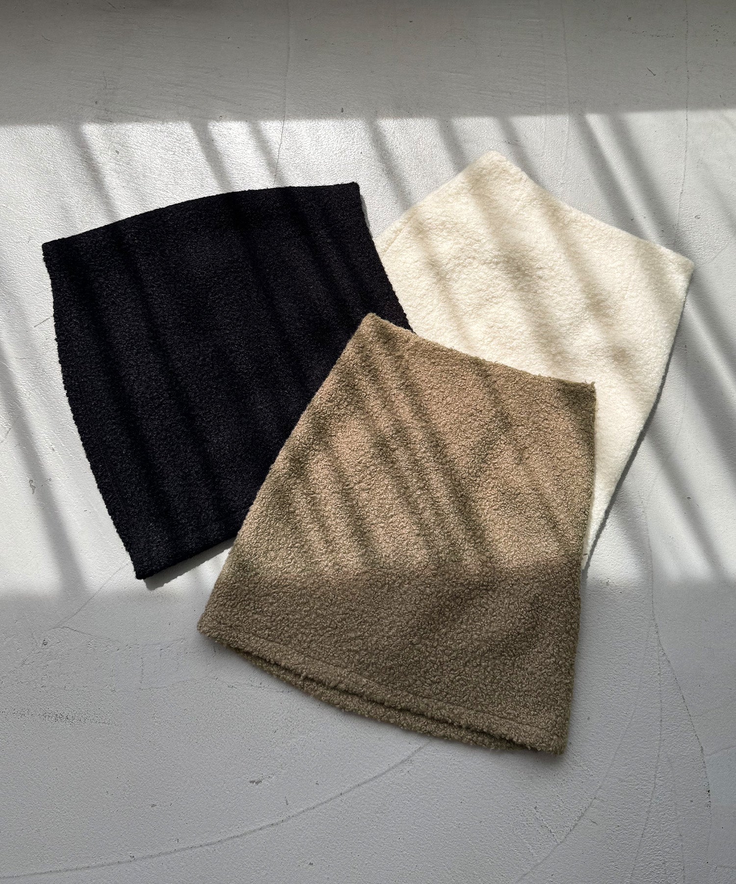 ジュノア JUNOAH ループツイードミニスカート （ダークベージュ） ダークベージュ