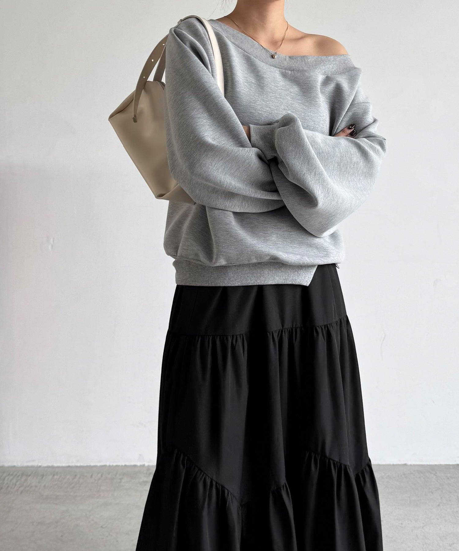 ジュノア JUNOAH バイアス切替ティアードスカート （ブラック） ブラック