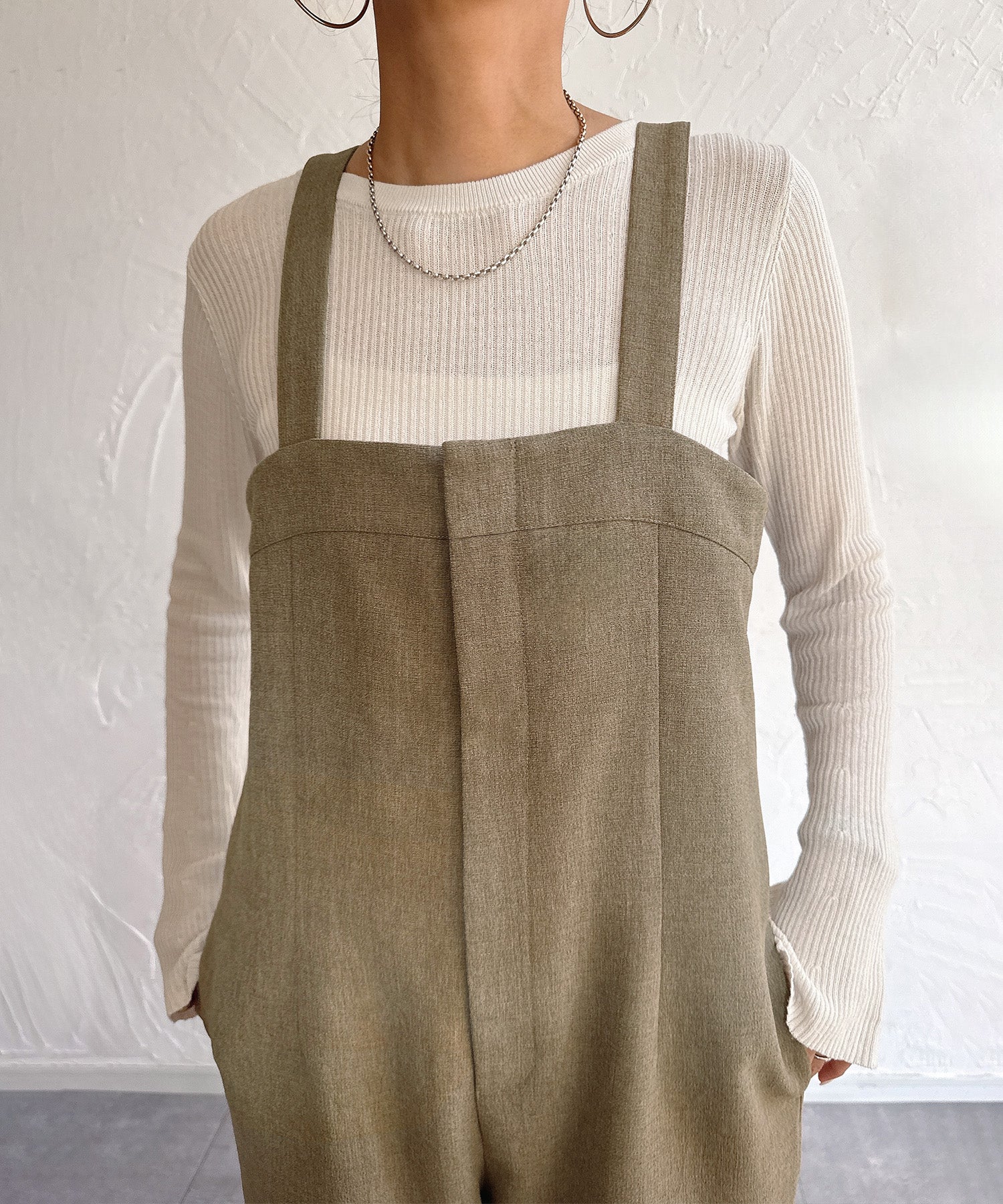 ジュノア JUNOAH ツイードサロペット （ライトブラウン） ライトブラウン