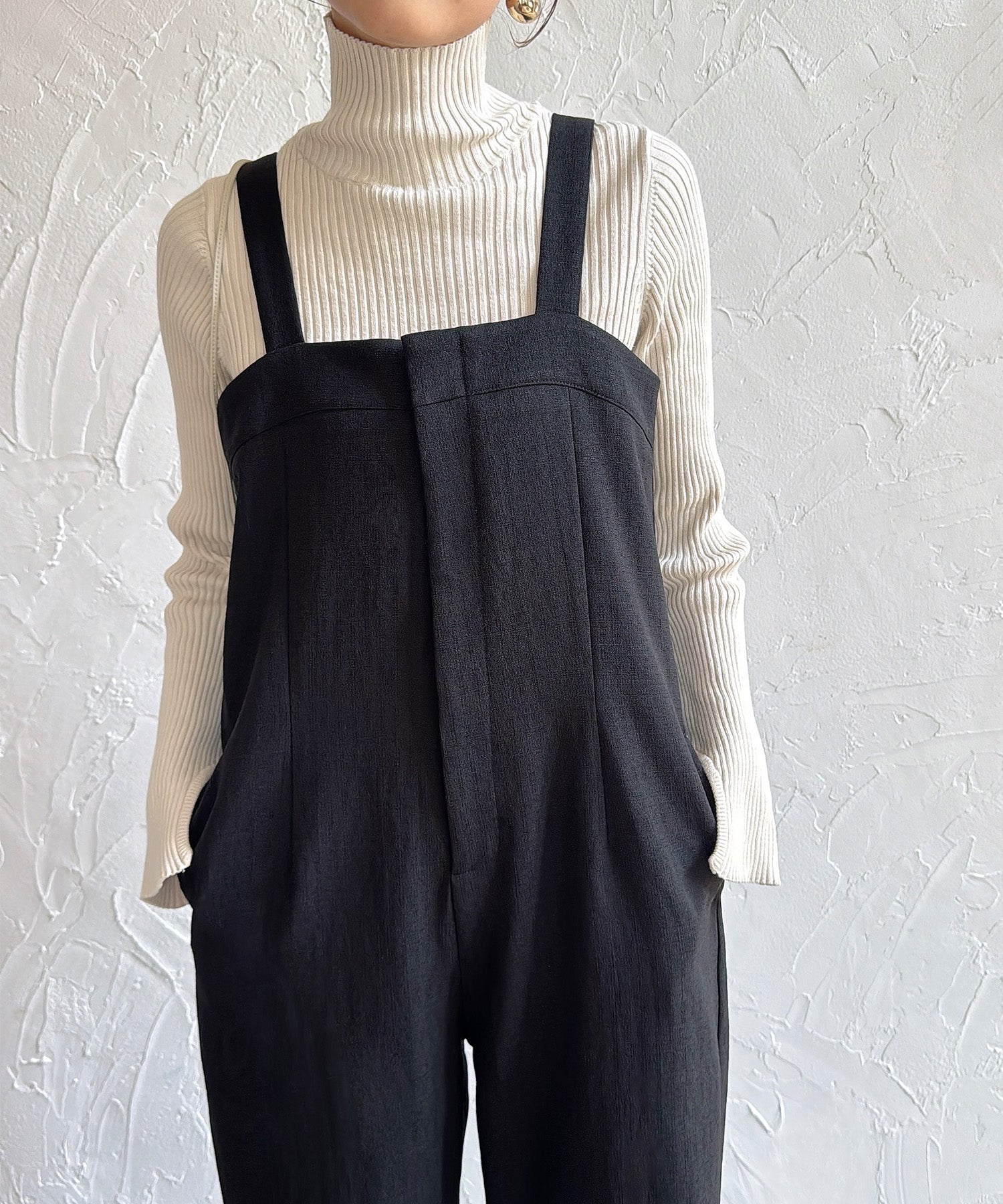 ジュノア JUNOAH ツイードサロペット （ブラック） ブラック