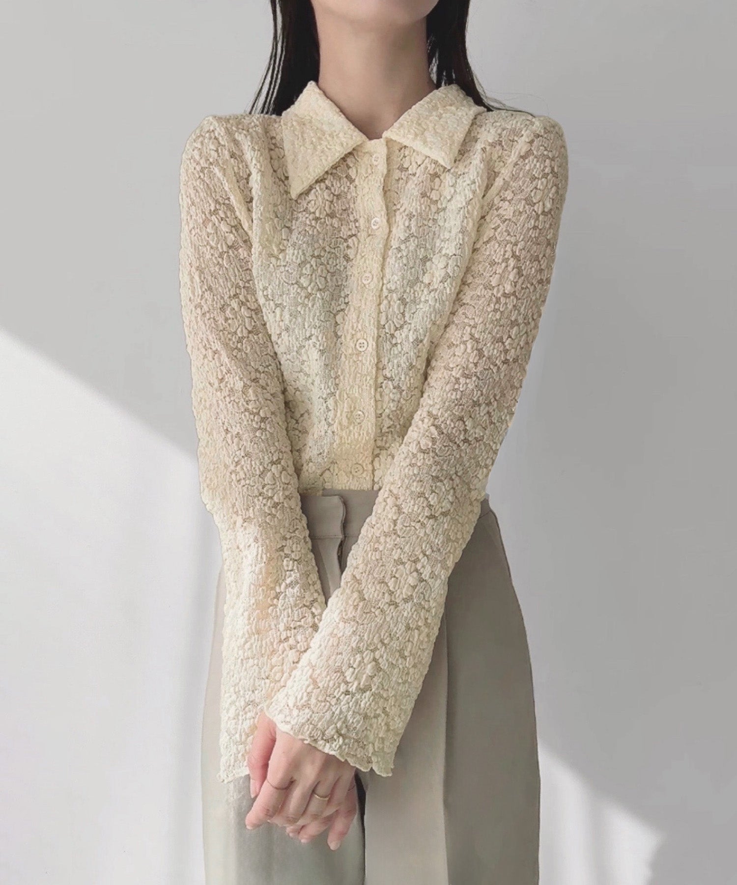 ジュノア JUNOAH 襟付きレースボレロ （アイボリー） アイボリー