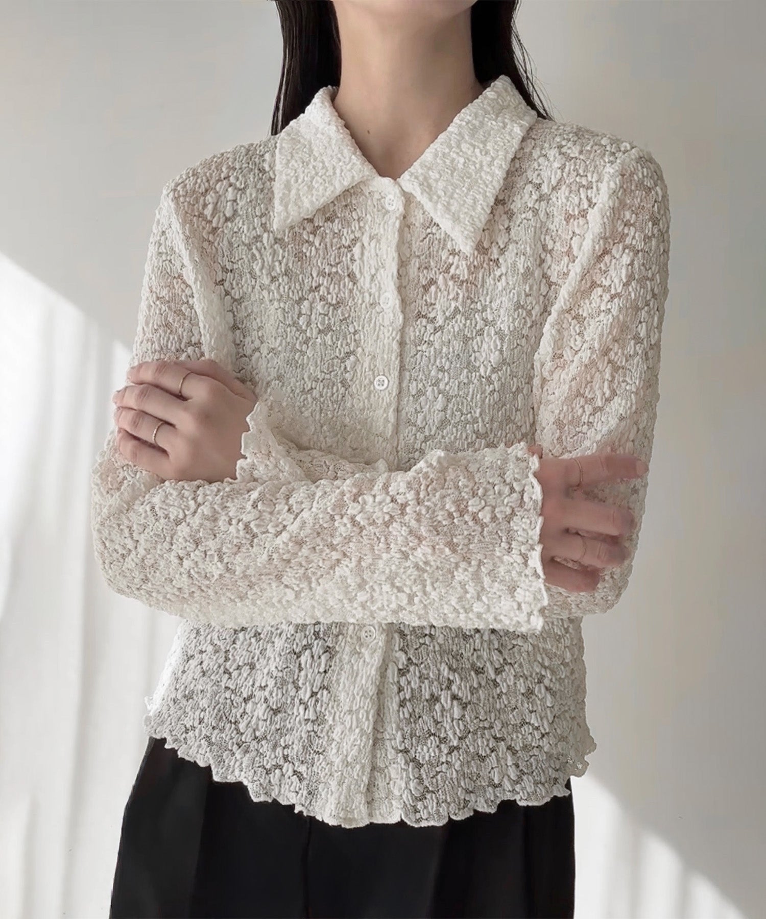 ジュノア JUNOAH 襟付きレースボレロ （ホワイト） ホワイト