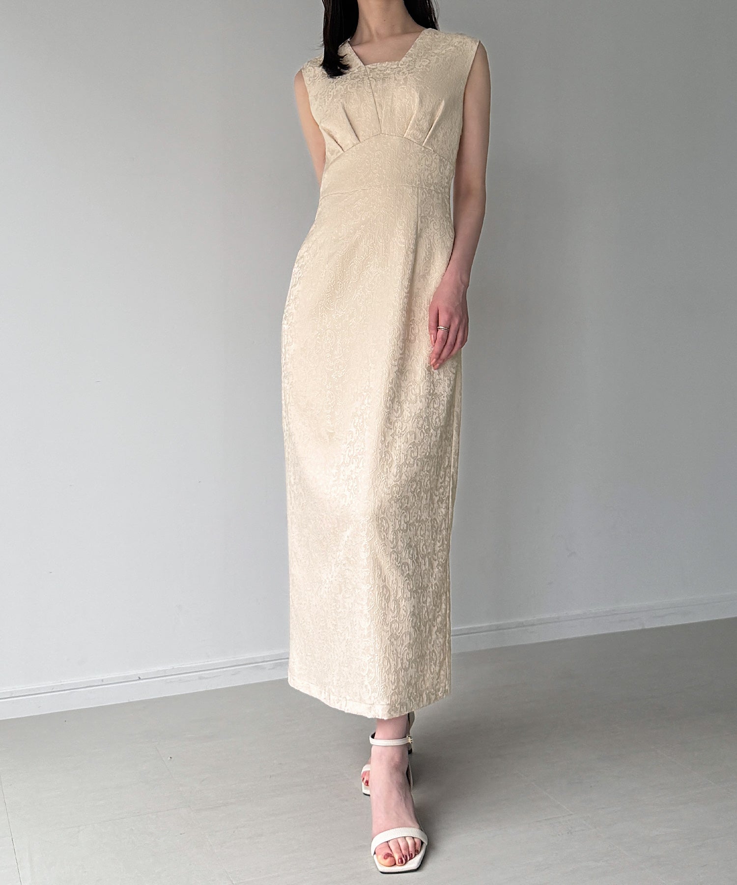 ジュノア JUNOAH ジャガードバックレースアップジャンスカ （ライトベージュ） ライトベージュ