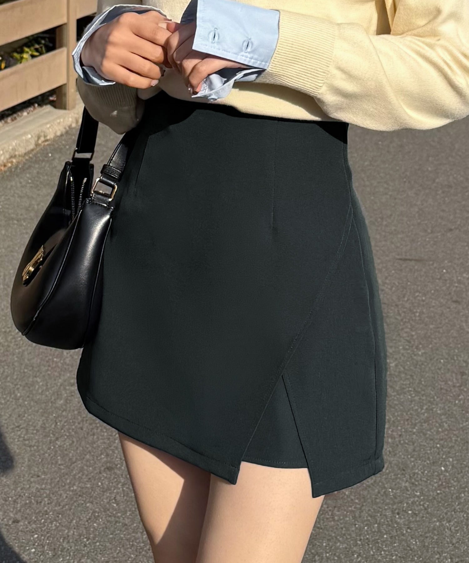 ジュノア JUNOAH バックレースアップミニスカパン （ブラック） ブラック