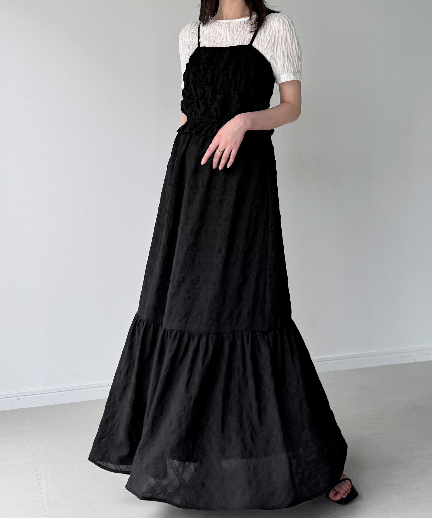 ジュノア JUNOAH シャーリングベアキャミワンピース （ブラック） ブラック