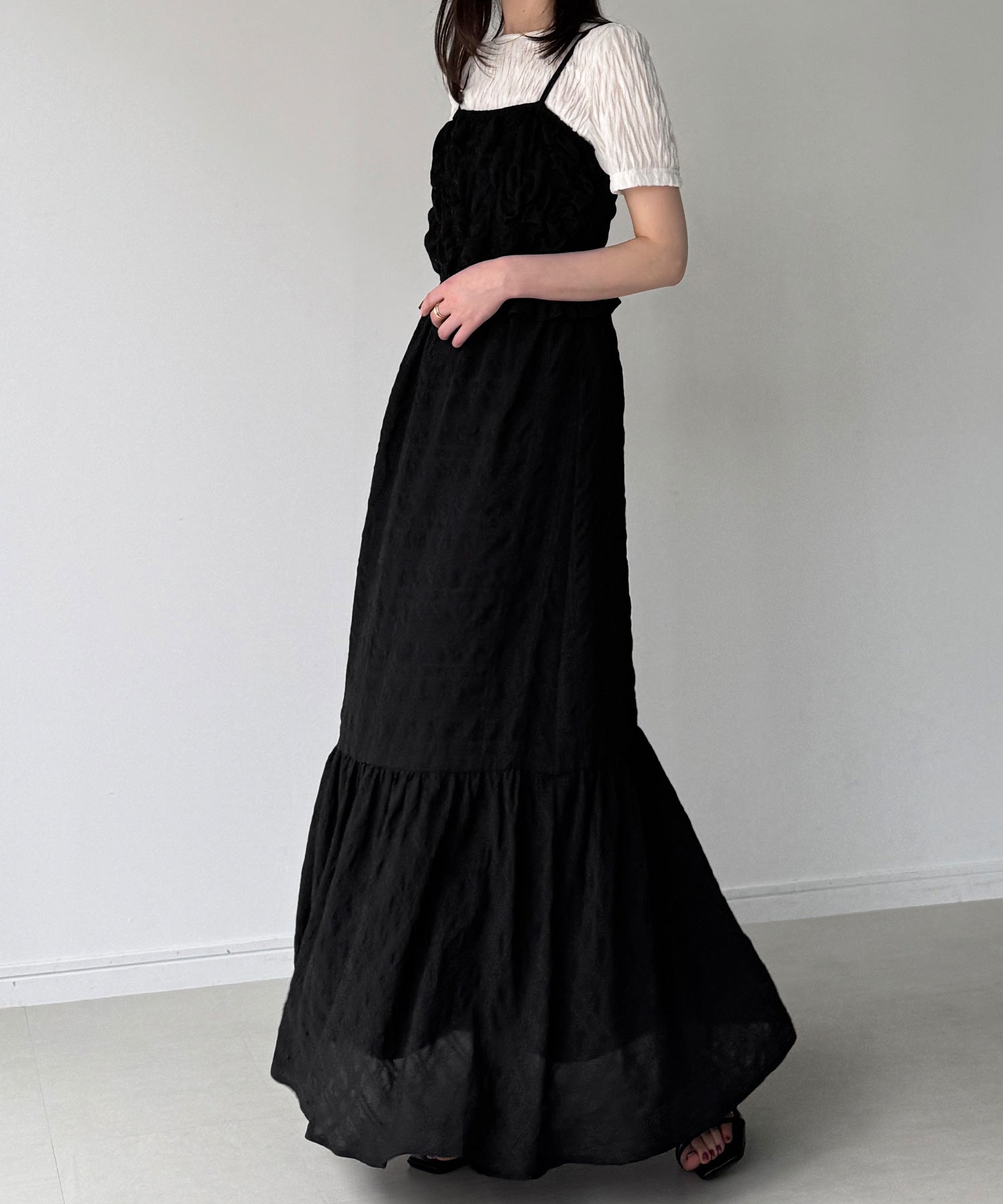 ジュノア JUNOAH シャーリングベアキャミワンピース （ブラック） ブラック