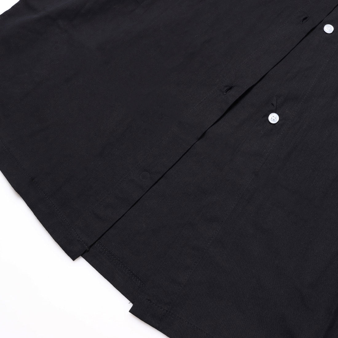 ジュノア JUNOAH スタンドカラーマキシ丈シャツワンピース 韓国ファッション （ブラック） ブラック