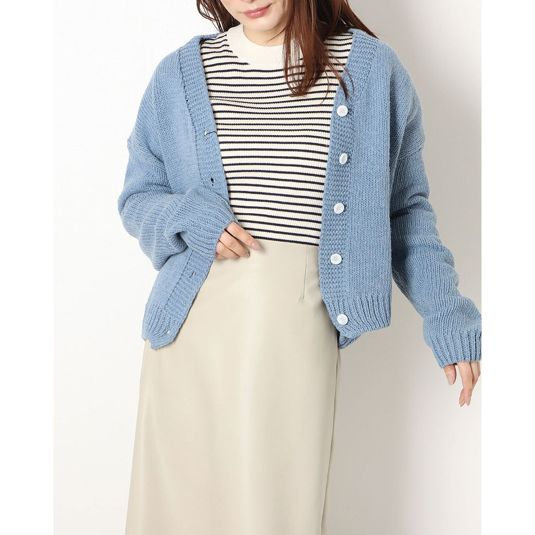ジュノア JUNOAH ざっくりニットカーディガン