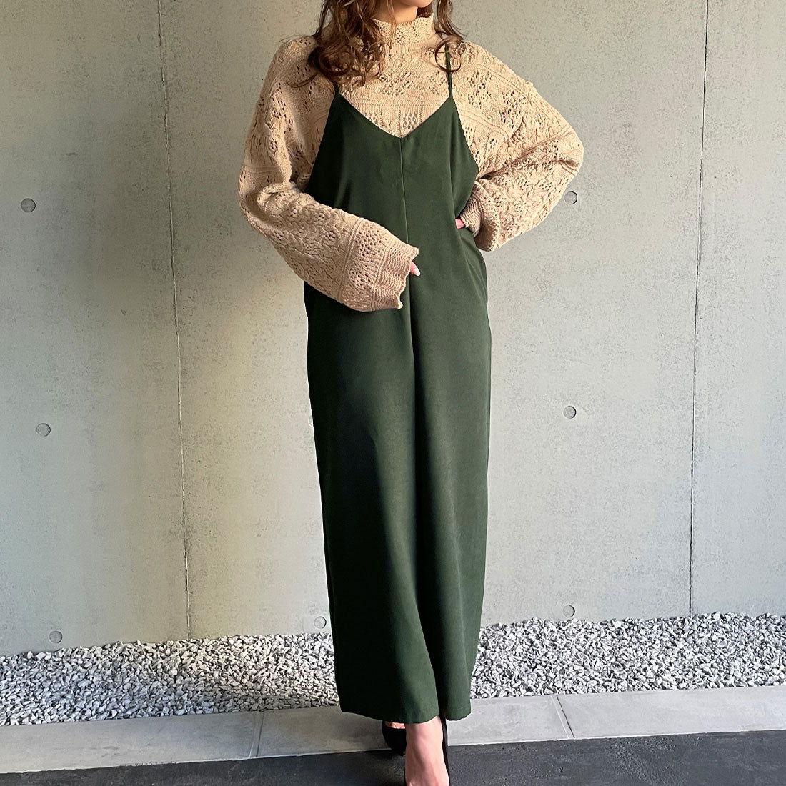 ジュノア JUNOAH バックリボンサロペット