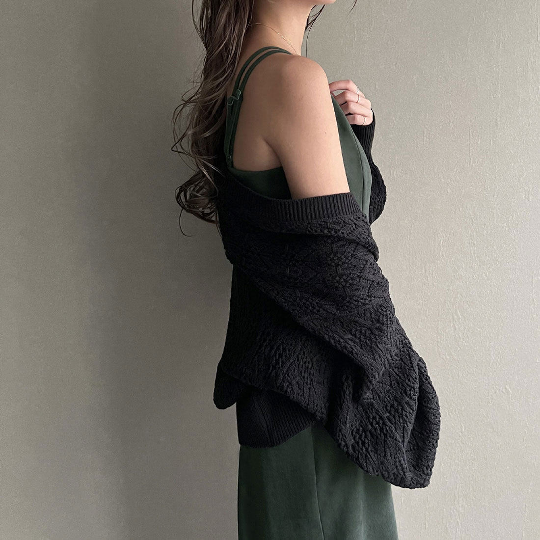 ジュノア JUNOAH ピーチスキンIラインキャミワンピース