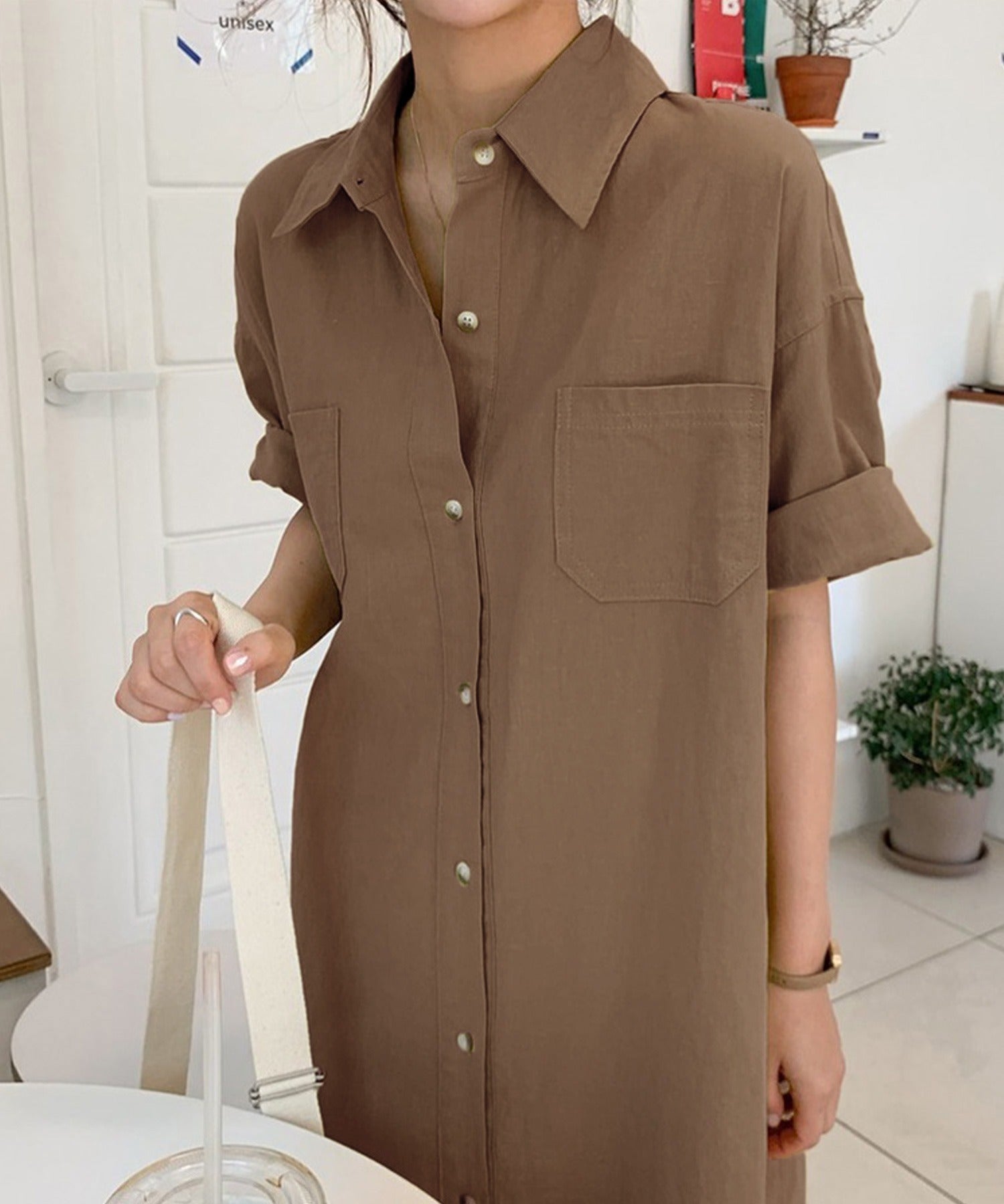 AMOUR BOX Relaxed Maxi Shirt Dress