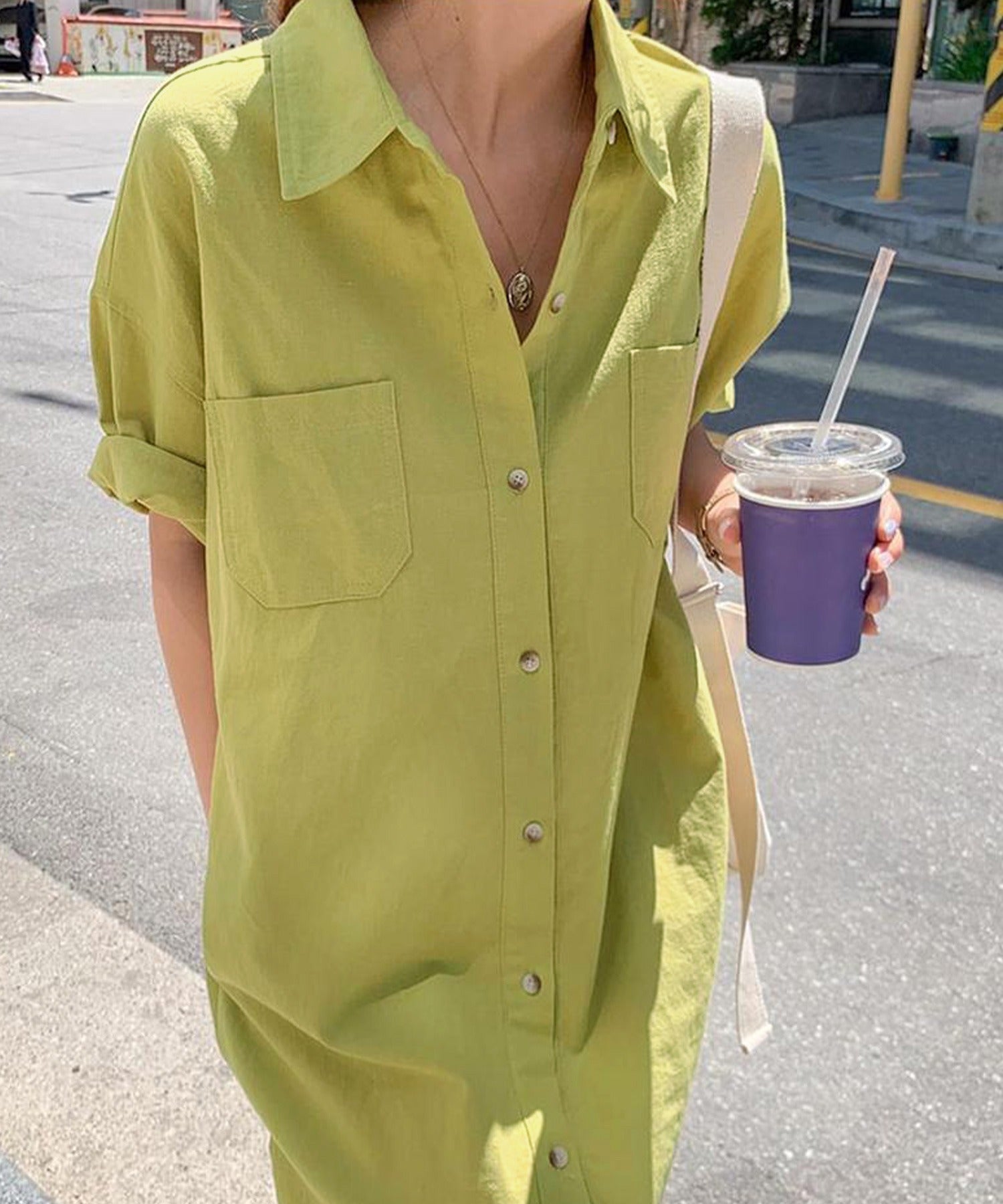 AMOUR BOX Relaxed Maxi Shirt Dress