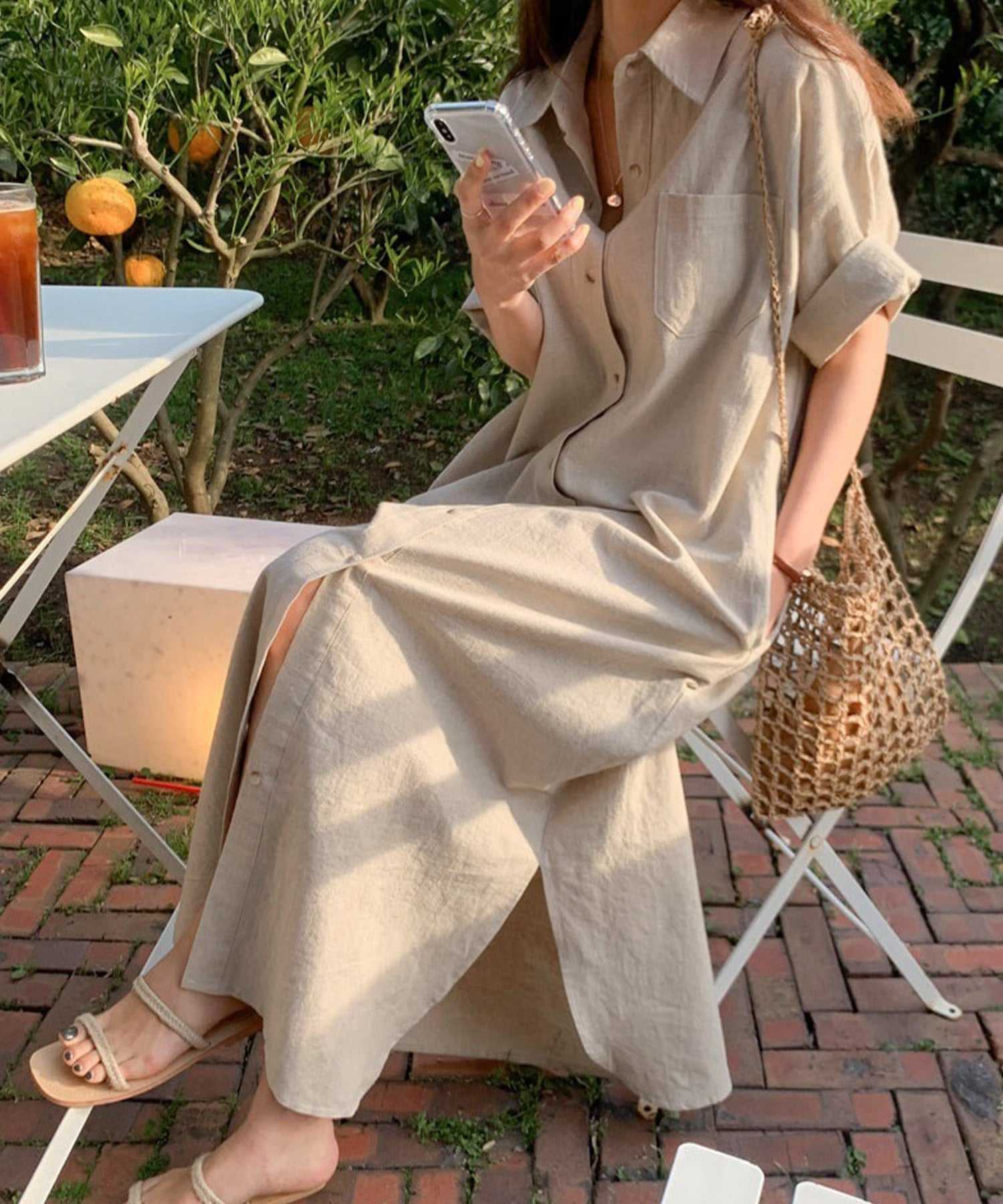 AMOUR BOX Relaxed Maxi Shirt Dress