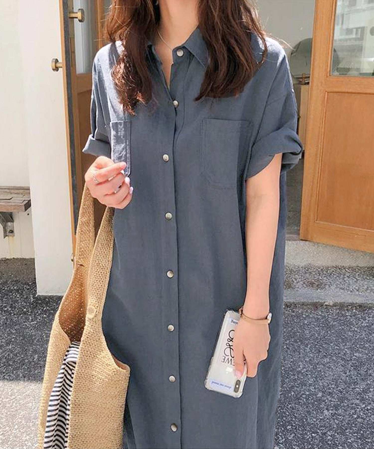 AMOUR BOX Relaxed Maxi Shirt Dress