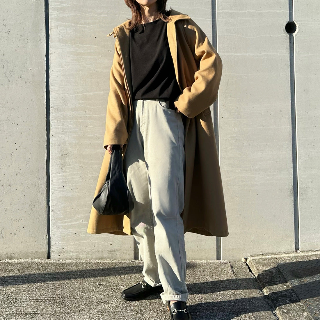 ジュノア JUNOAH スタンドカラーロングコート