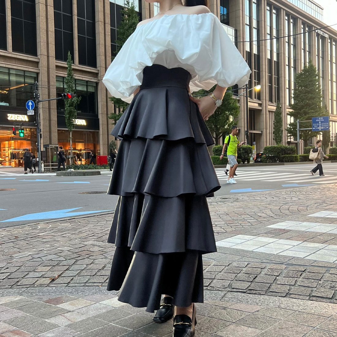 ジュノア JUNOAH コルセットデザインフリルスカート