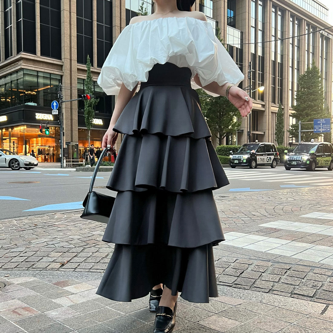ジュノア JUNOAH コルセットデザインフリルスカート