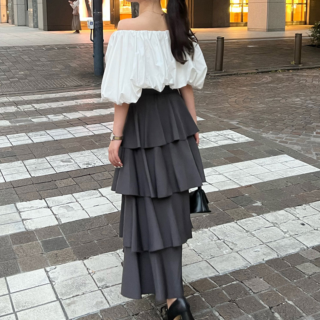 ジュノア JUNOAH コルセットデザインフリルスカート