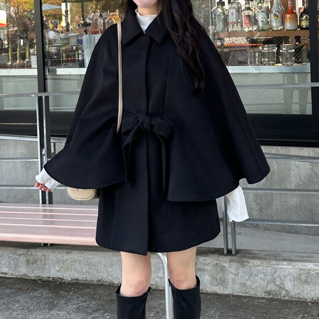 ジュノア JUNOAH スリットケープコート