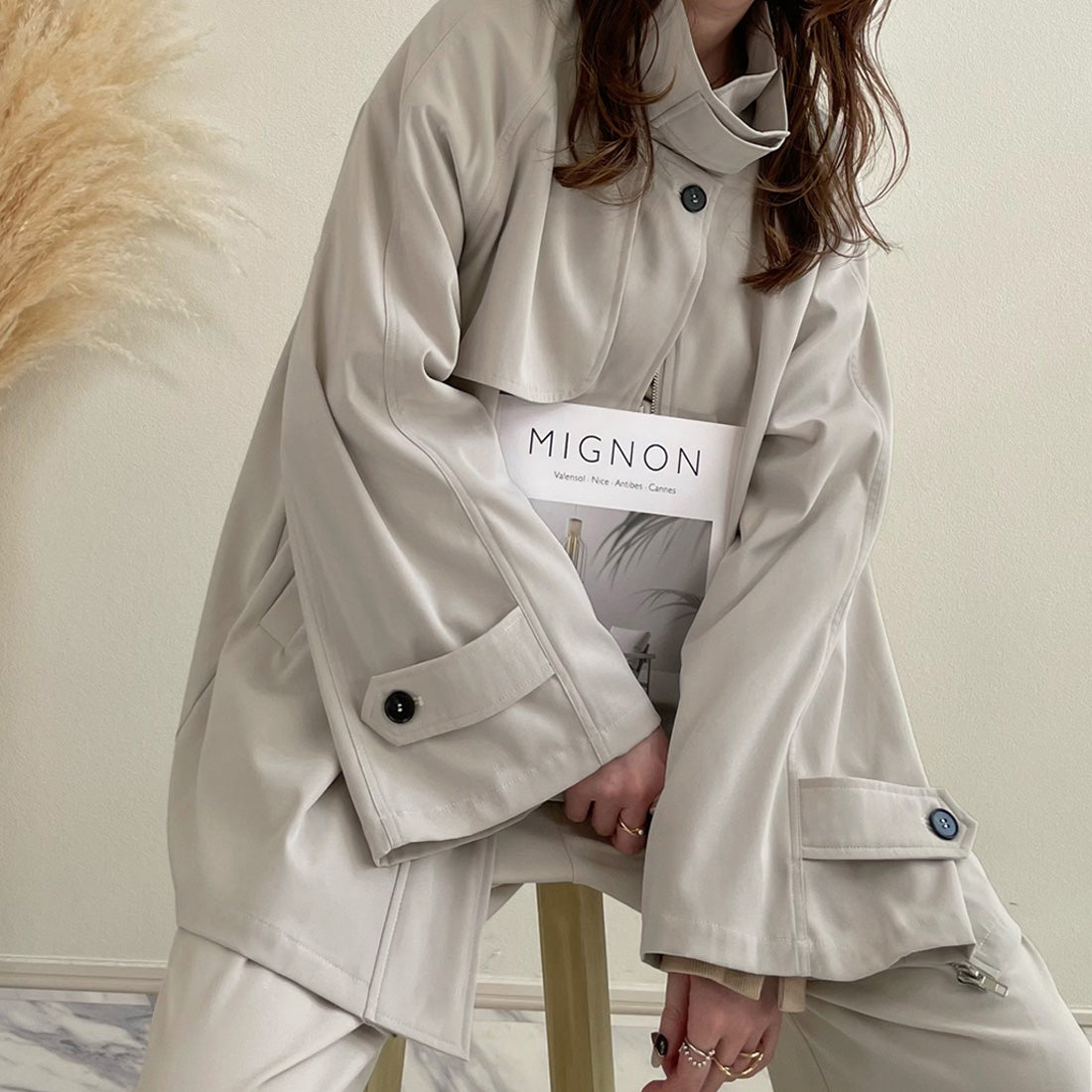 Junoah Junoah High Nex Pilling短外套