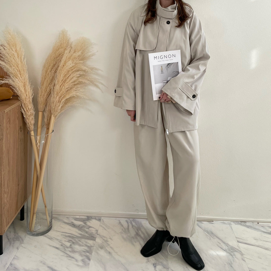 Junoah Junoah High Nex Pilling短外套