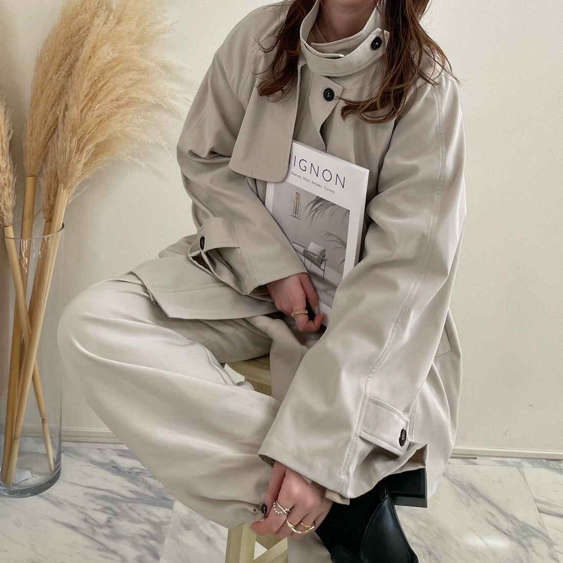 Junoah Junoah High Nex Pilling短外套