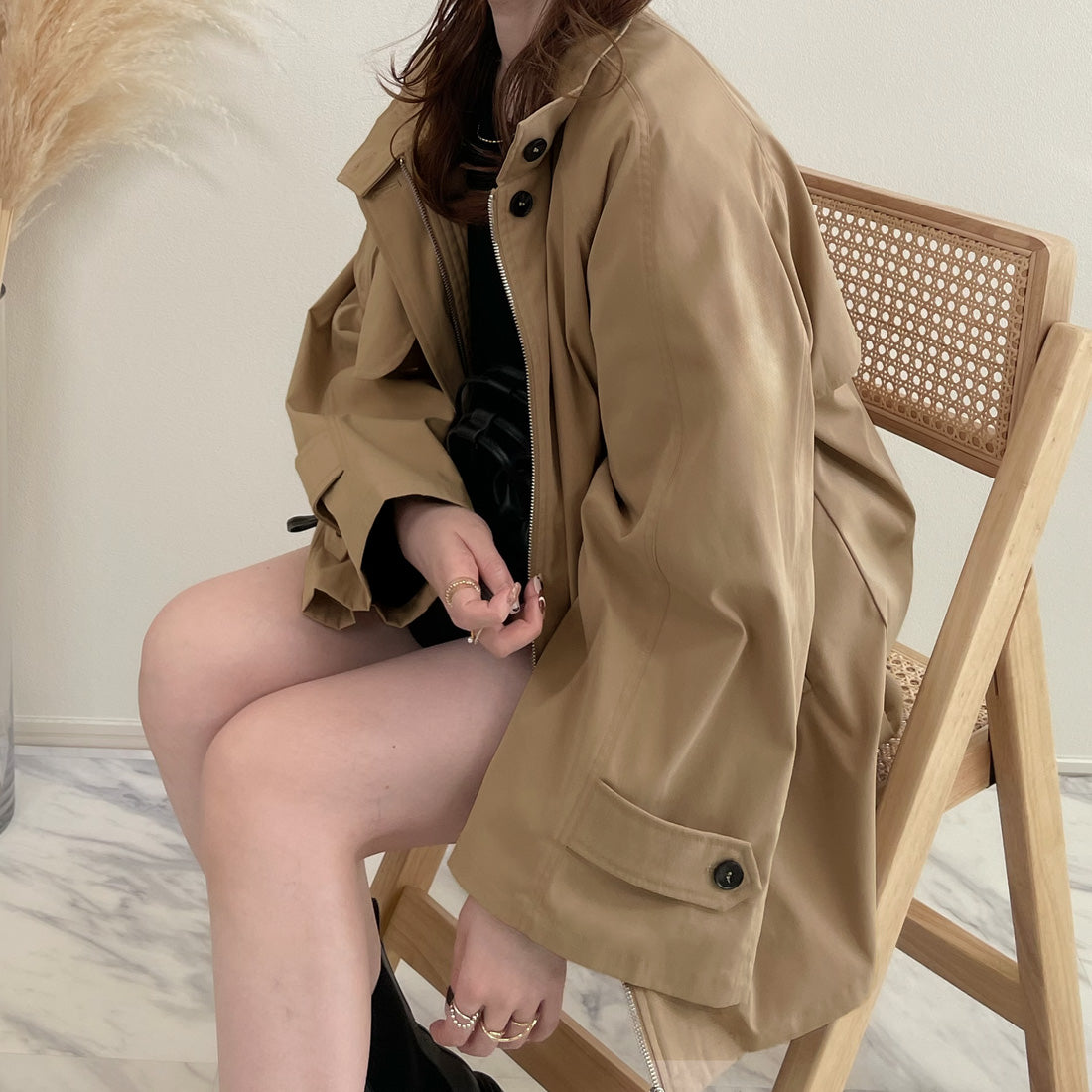 Junoah Junoah High Nex Pilling短外套