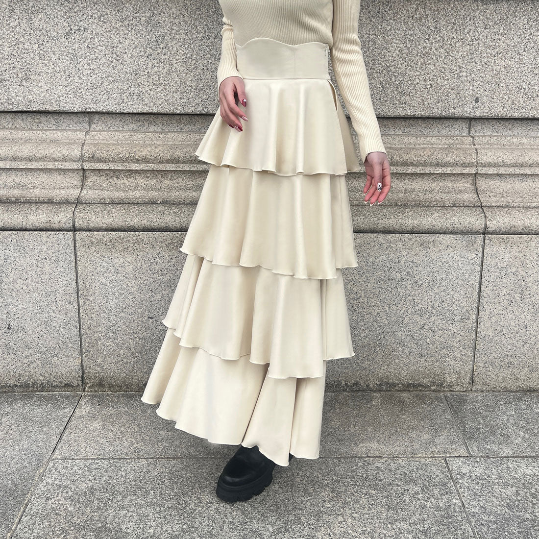 ジュノア JUNOAH コルセットデザインフリルスカート