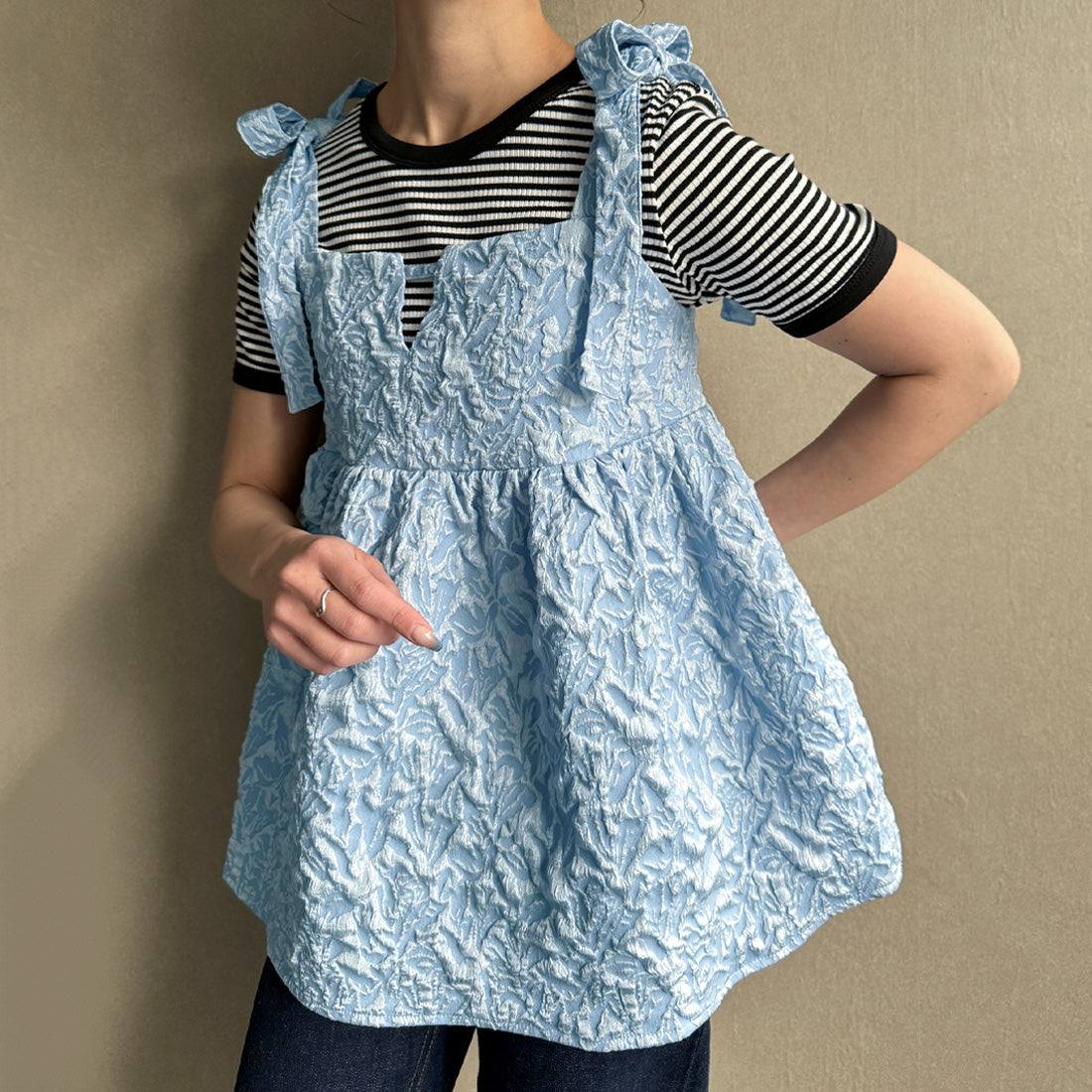 Junoah Junoah肩部絲帶Jacquard Camisole Baji Che