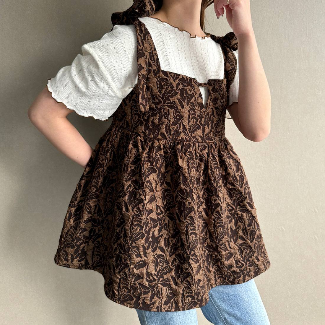 Junoah Junoah肩部絲帶Jacquard Camisole Baji Che