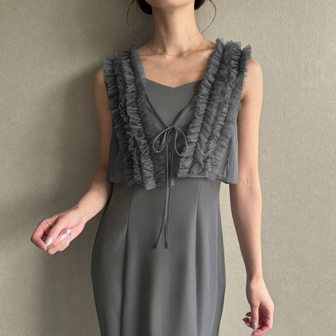 ジュノア JUNOAH チュールビスチェ+キャミワンピース セット