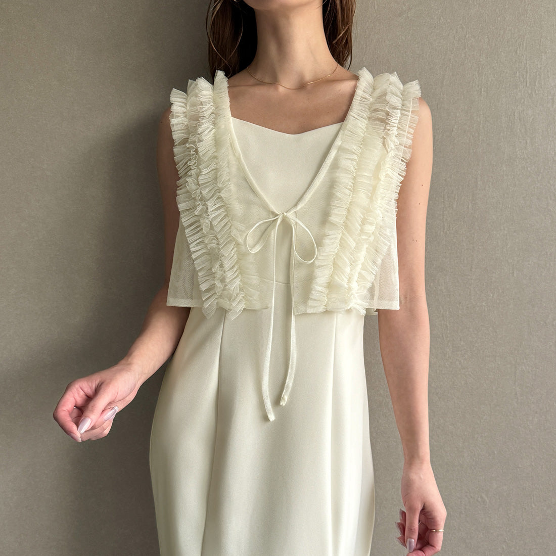 ジュノア JUNOAH チュールビスチェ+キャミワンピース セット
